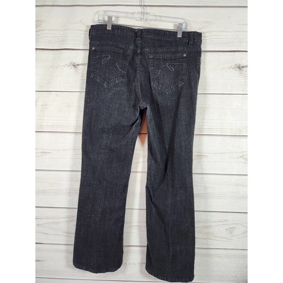 Faded Glory Women's Black Stretch Boot Cut High Rise Denim Jeans Size 14P - Picture 2 of 7